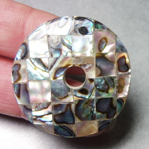 Paua mušle - donut - průměr 3,5 cm - D231 — foto 4