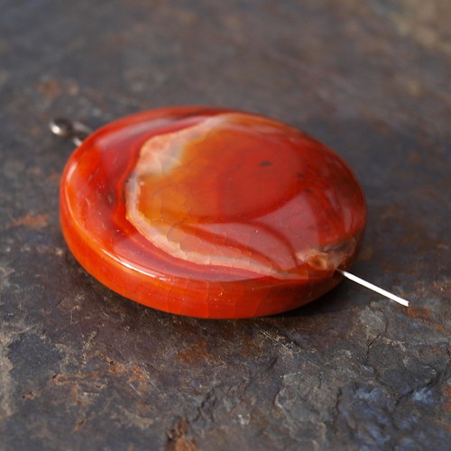 "Ohnivý" achát, průměr 4,4cm — foto 3