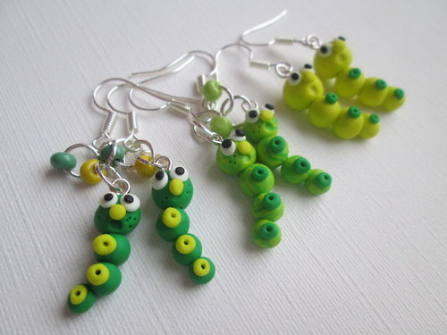 Naušnice "housenky modroučké" — foto 4