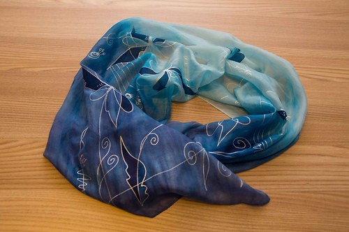 La Fleur - hedvábná šála 45x140cm — foto 2