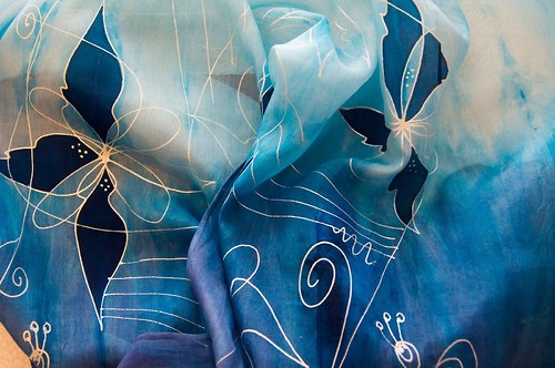 La Fleur - hedvábná šála 45x140cm — foto 3