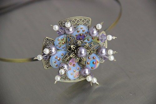 Čelenka : " Metal flower in blue " — foto 4
