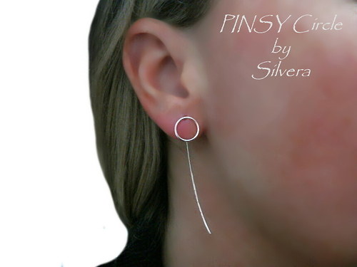 Stříbrné 925 Naušnice, ...PINSY circle... — foto 3
