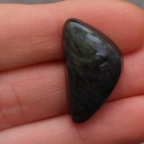 Obsidián duhový, kabošon č. 1384 — foto 4