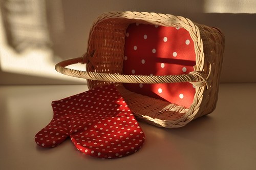 Puntíkatý košík na pečivo — foto 2