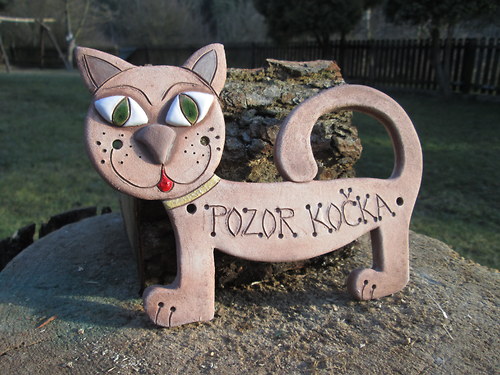 Keramická cedulka - POZOR KOČKA - 1 — foto 5