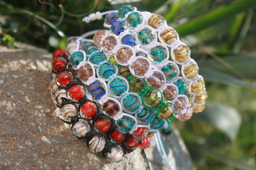 Spirály.. Náramek shamballa/makramé — foto 5