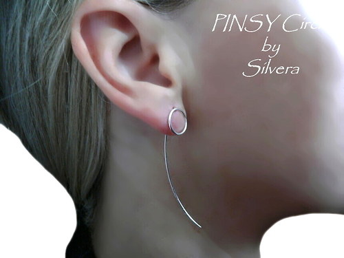 Stříbrné 925 Naušnice, ...PINSY circle... — foto 5