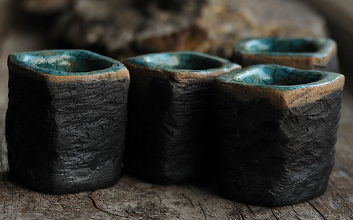 RAKU - set 4 štamperlíkov — foto 5