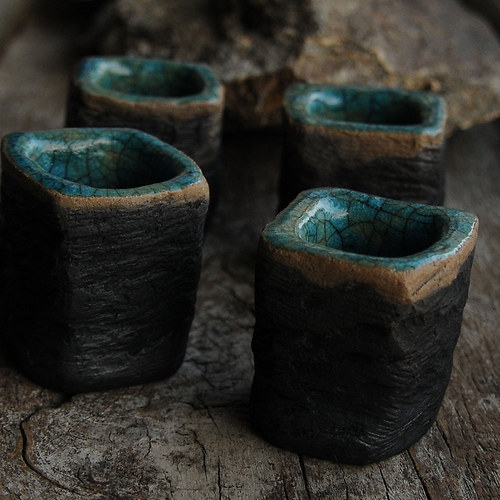 RAKU - set 4 štamperlíkov — foto 6