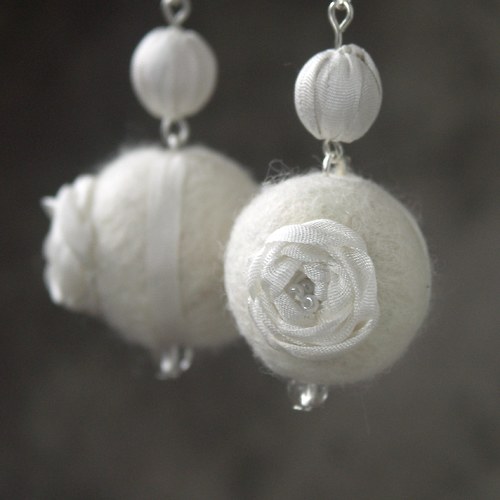 Snowflake Rose náušnice — foto 3