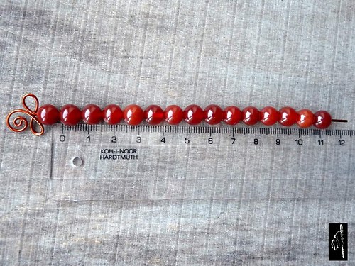 Karneol kulička tmavá 8 mm, 2 ks — foto 3