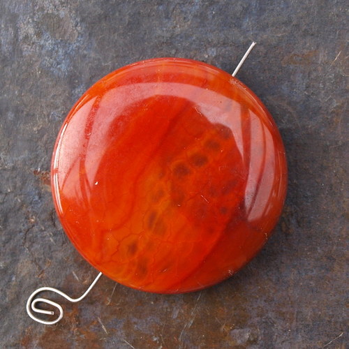 "Ohnivý" achát, průměr 4,4cm — foto 2