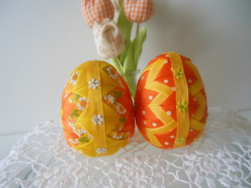 VAJÍČKA ŽLUTO-ORANŽOVÁ - patchwork dekorace — foto 3