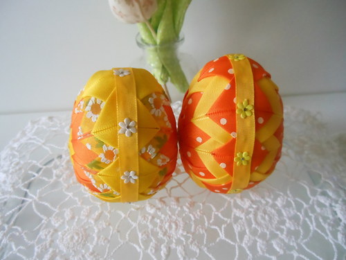 VAJÍČKA ŽLUTO-ORANŽOVÁ - patchwork dekorace — foto 4
