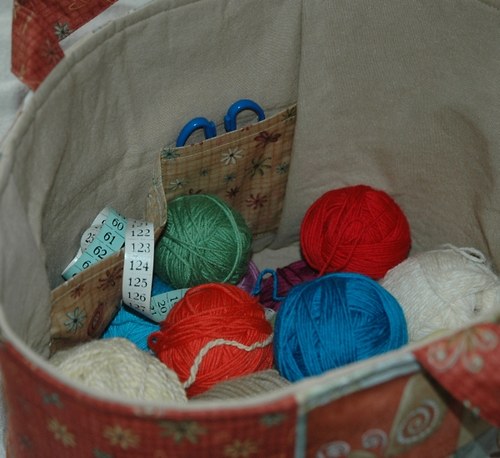 Látkový "košíček" na klubíčka — foto 5