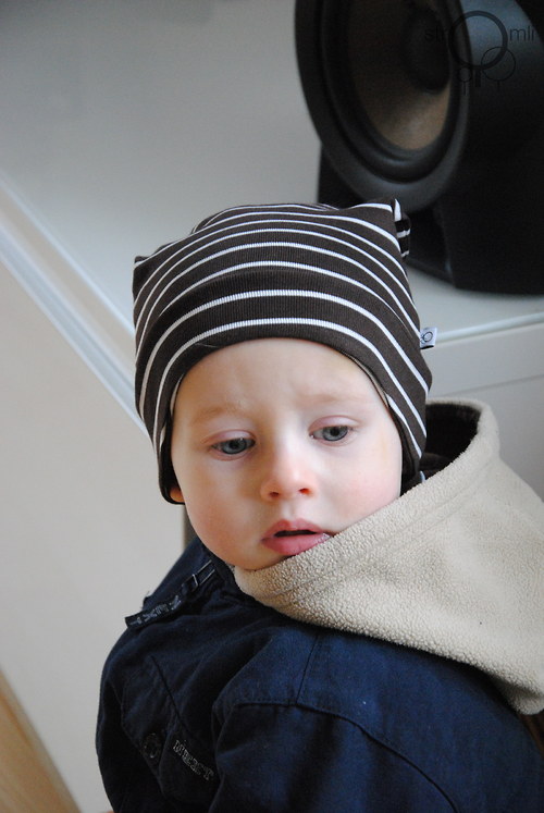 Dětská čepice, hnědá rohatka 3-9 M — foto 2