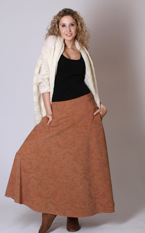 Polokolová sukně - béžová — foto 3