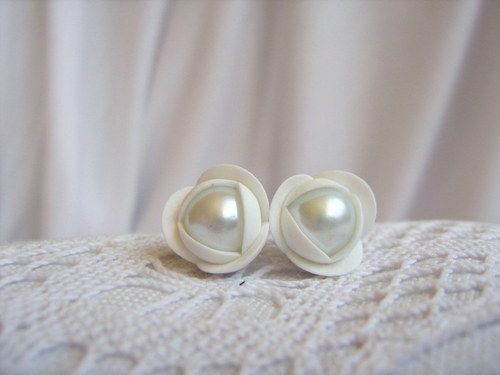 Pearl rose, náušničky — foto 2