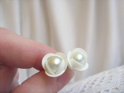 Pearl rose, náušničky — foto 3