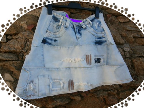 Denim sukně - " Bílá Trhanice" — foto 5