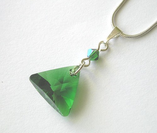 Swarovski sada Triangle Dark Moss Green..SLEVA — foto 2