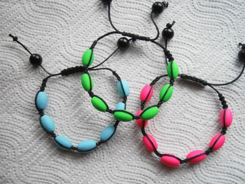 Shamballa náramek zelený neon — foto 2