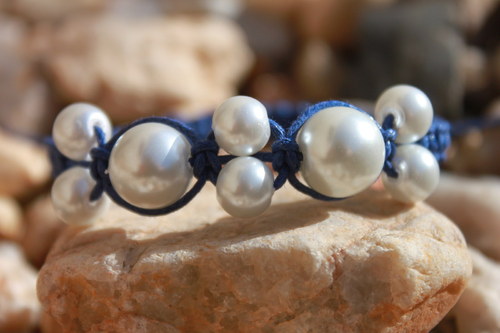 Nebeské snění.. Náramek makramé/shamballa — foto 3