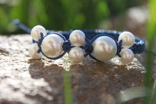 Nebeské snění.. Náramek makramé/shamballa — foto 4