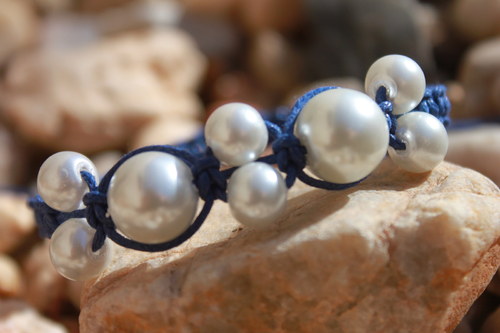 Nebeské snění.. Náramek makramé/shamballa — foto 5