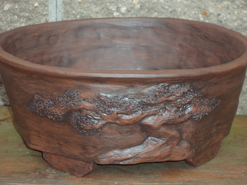 Bonsai miska tmavá kulatá — foto 2