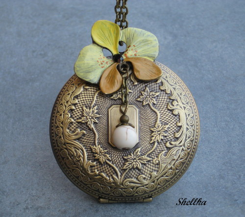 Náhrdelník - medailonek ,,ORCHIDEJ,,4 — foto 3