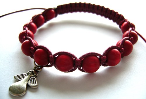 Červený shamballa náramek — foto 2