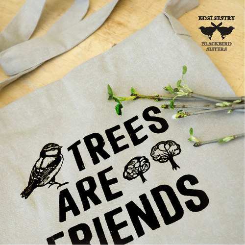 TREES ARE FRIENDS, ekotaška, černý tisk — foto 2