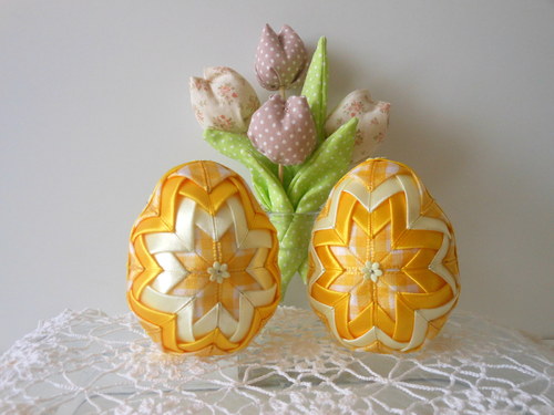 VAJÍČKA ŽLUTÁ - patchwork dekorace — foto 3
