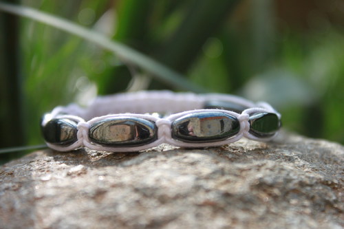Hematitový.. Náramek makramé/shamballa — foto 2