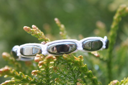 Hematitový.. Náramek makramé/shamballa — foto 3