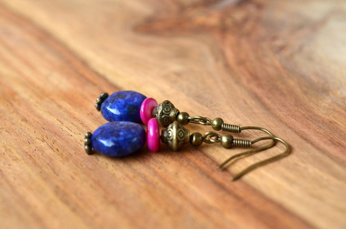 Naušnice s lapis lazuli. — foto 2