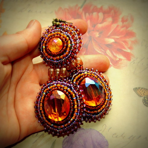Boucles d'oreilles en orange — foto 2