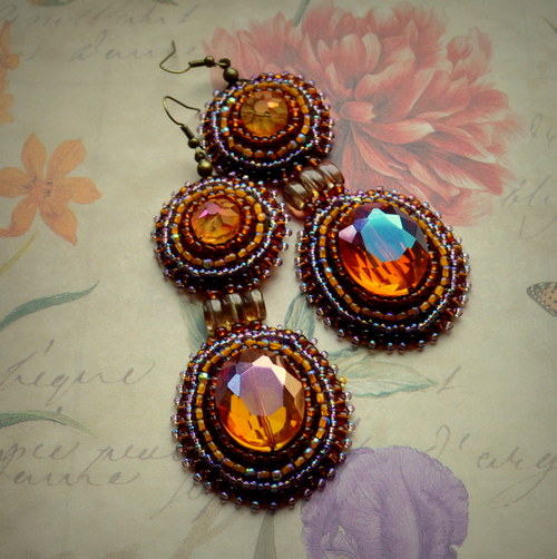 Boucles d'oreilles en orange — foto 3
