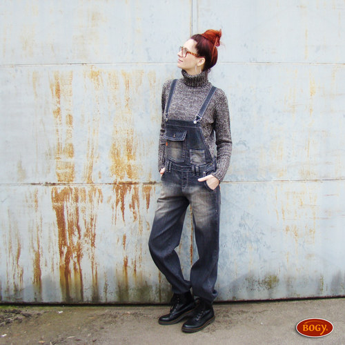 Unisex laclové rifle, džínové lacláče tmavěšedé — foto 3