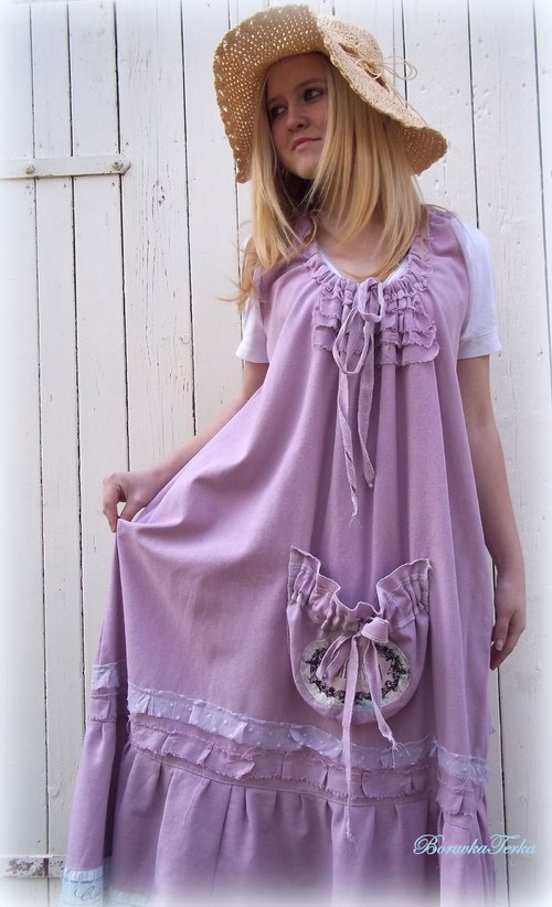 Lněné,Shabby Chic-lila — foto 3