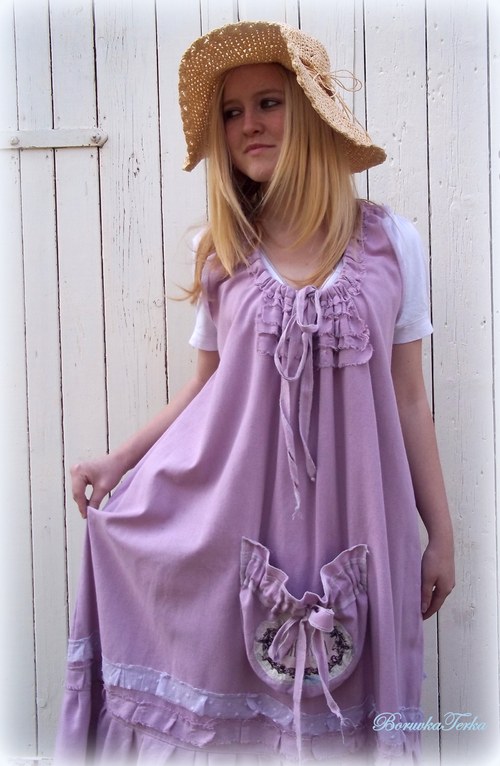Lněné,Shabby Chic-lila — foto 5