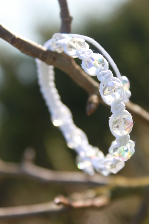 Něžný.. Náramek makramé/shamballa — foto 4