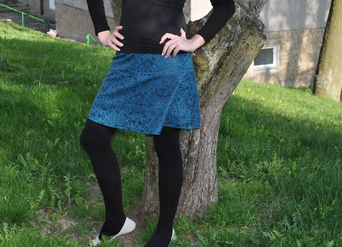 Modrá podzimní úpletová mini ***SLEVA*** — foto 2