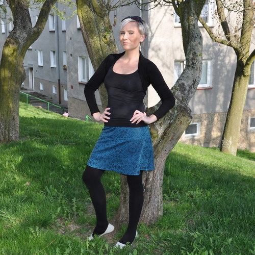 Modrá podzimní úpletová mini ***SLEVA*** — foto 3