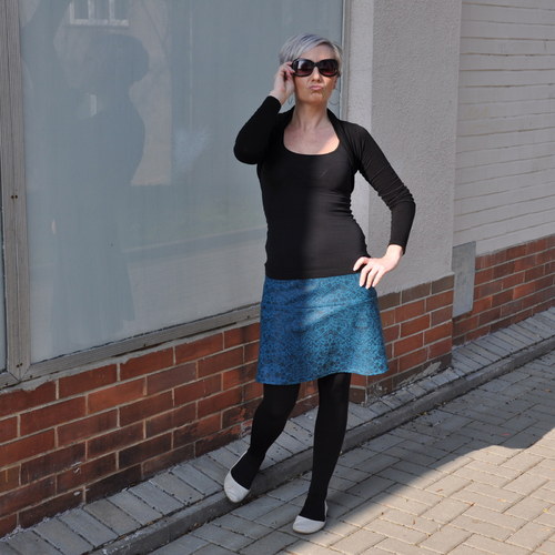 Modrá podzimní úpletová mini ***SLEVA*** — foto 6