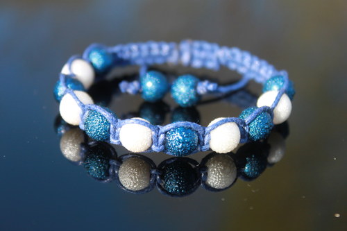 Náramek makramé/shamballa — foto 2