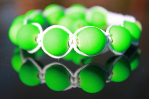Neonový.. Náramek makramé/shamballa — foto 4