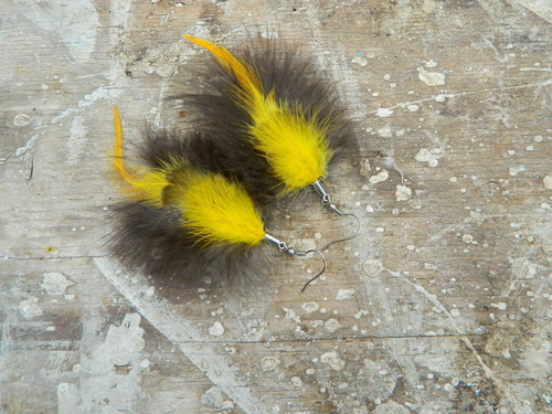 Peříčkové náušnice - kolekce "marabou" — foto 2